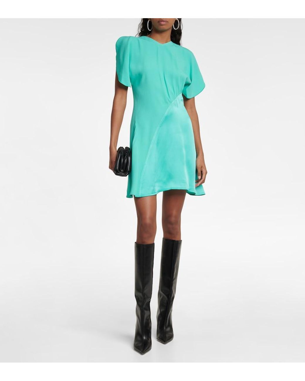 Victoria Beckham Blue Asymmetric Minidress