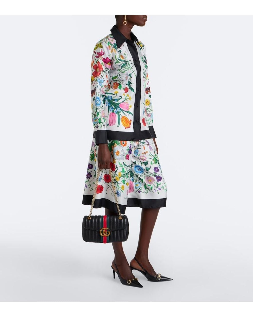 Gucci Multicolor Flora Silk Twill Shirt