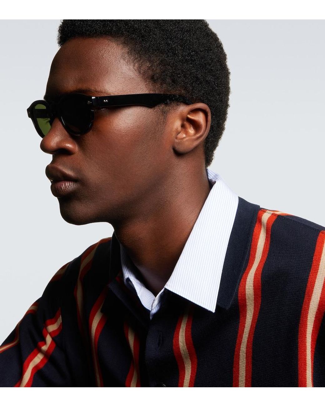 Sestini Eyewear Brown Round Sunglasses for men