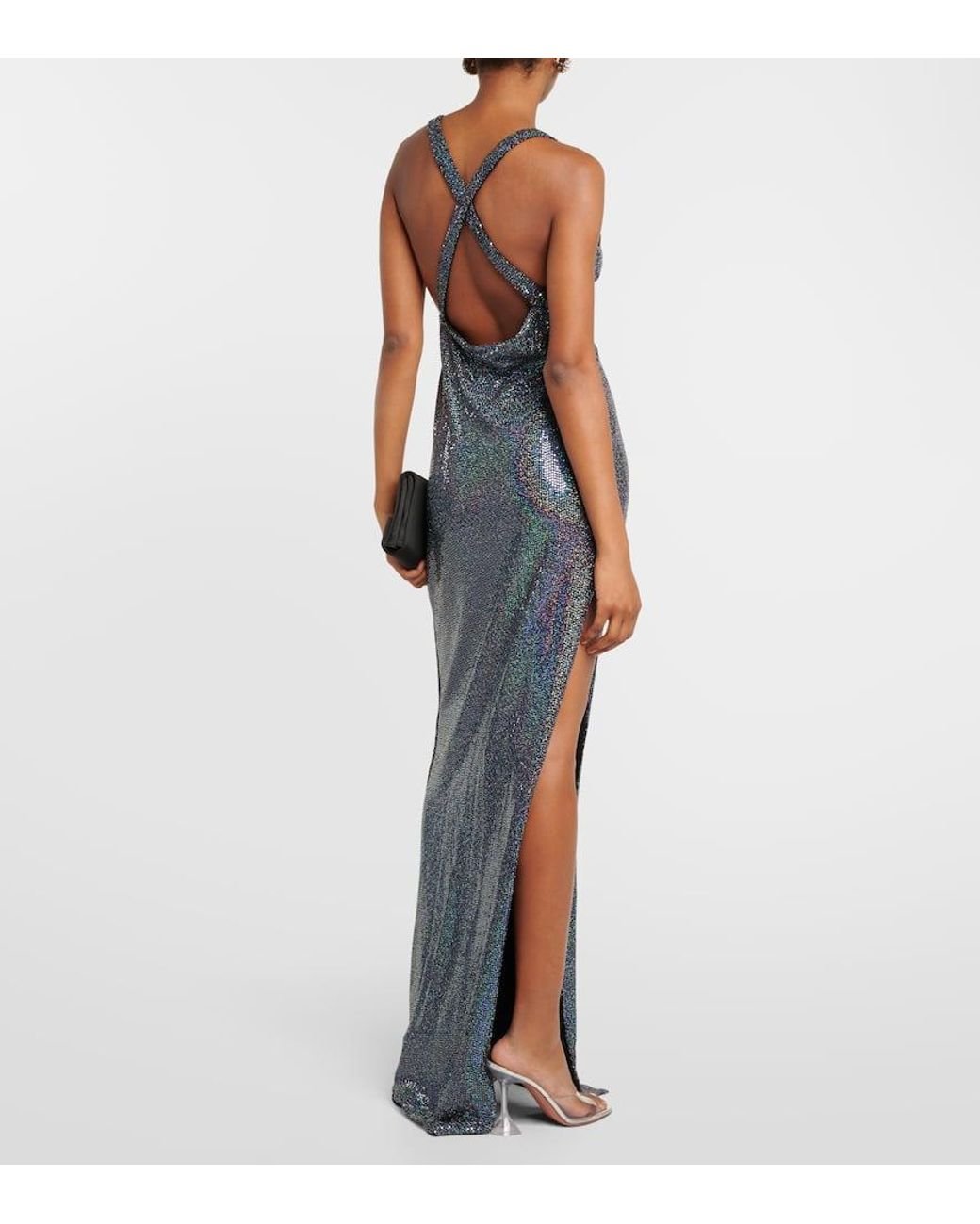 The Sei White Embellished Jersey Gown