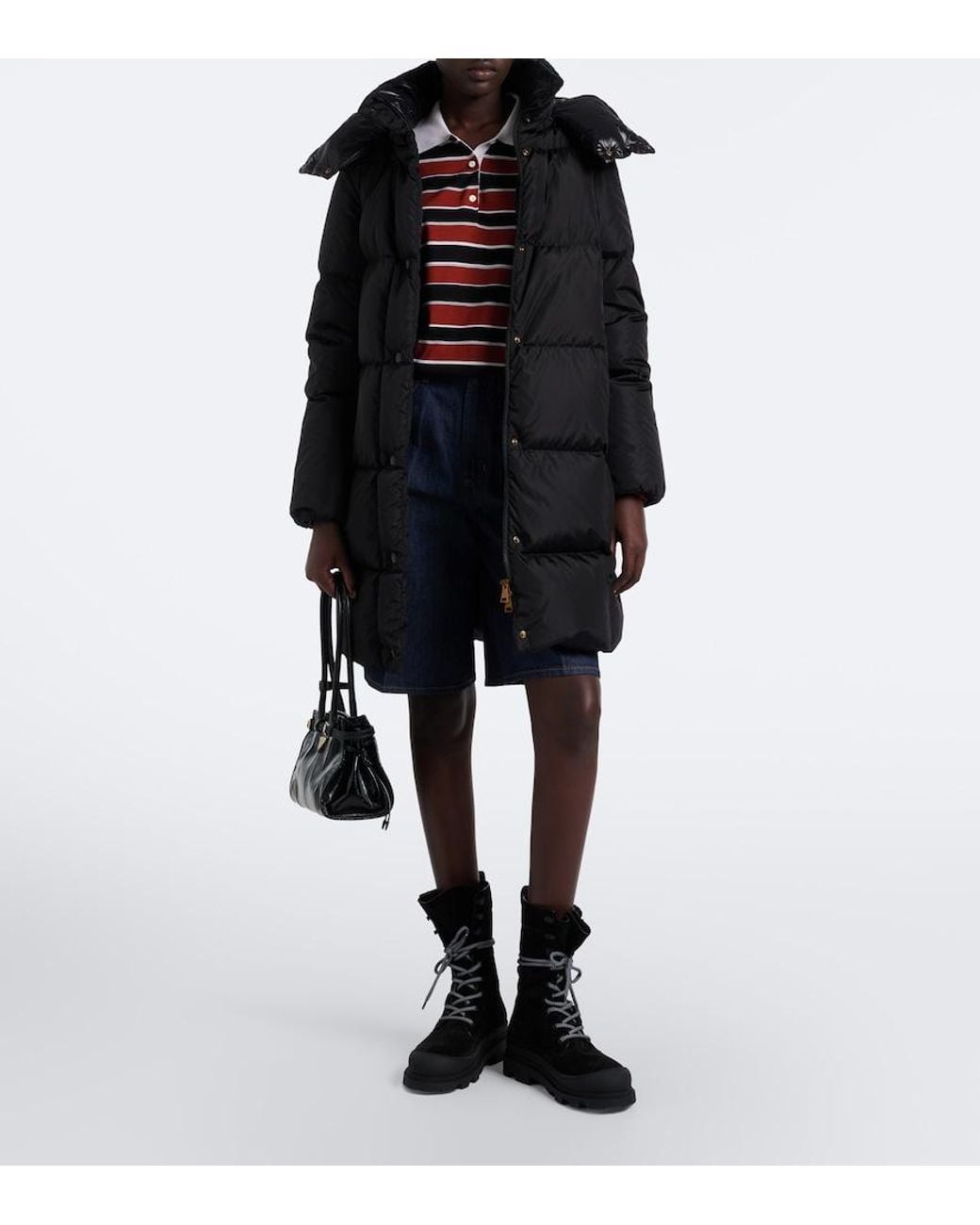 Moncler Black Litte Hooded Down Coat