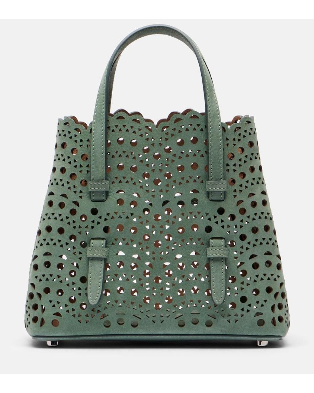 Alaïa Mina 20 Small Leather Tote Bag in Green | Lyst UK