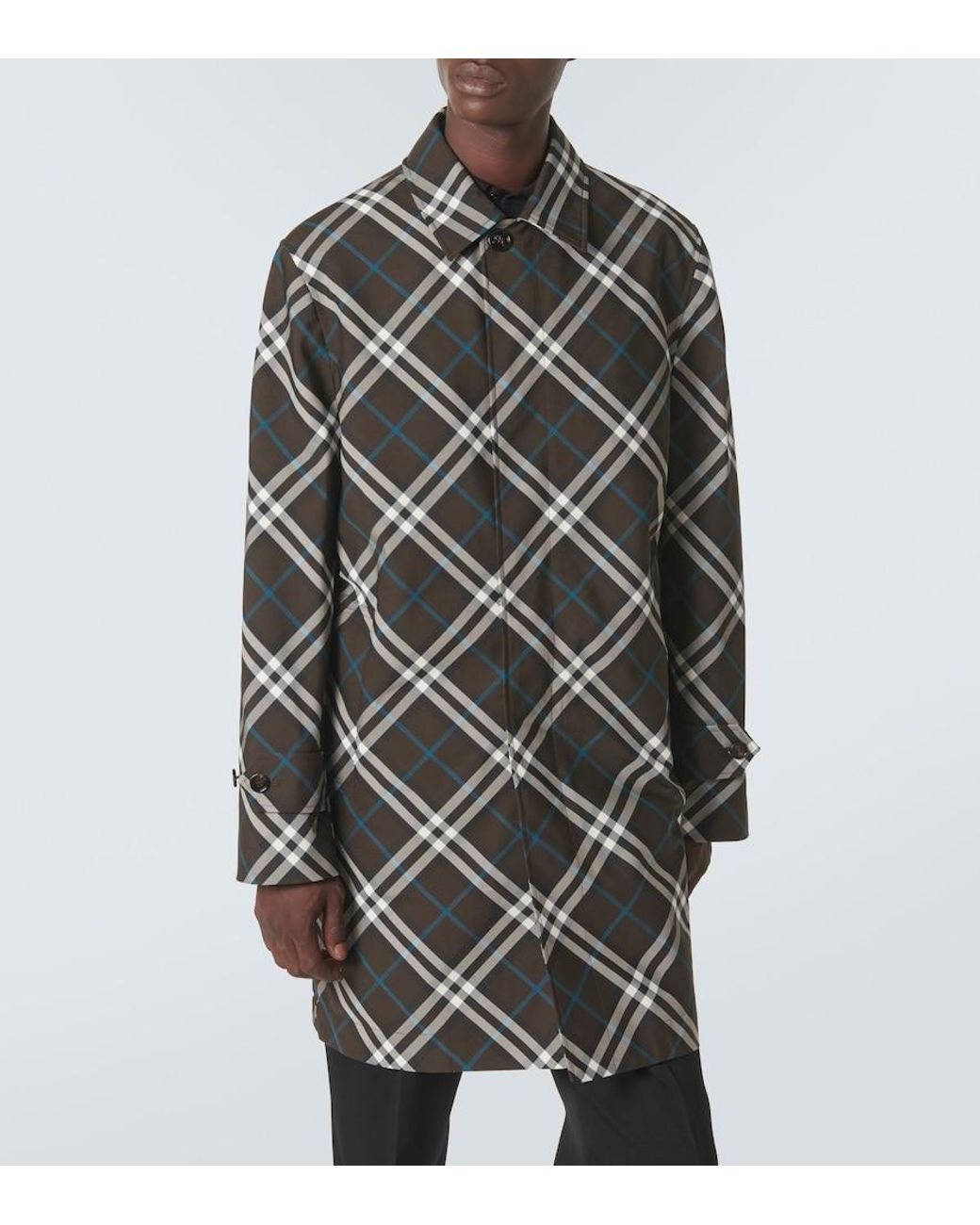 Burberry Black Check Raincoat for men
