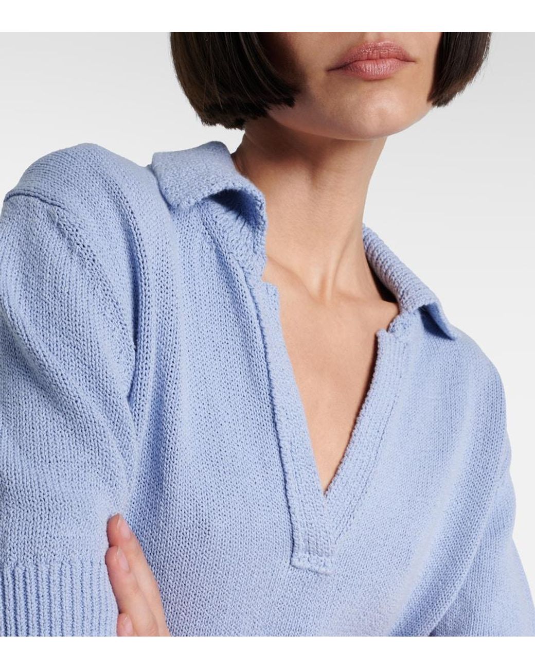 Proenza Schouler Blue Reeve Cotton Polo Shirt