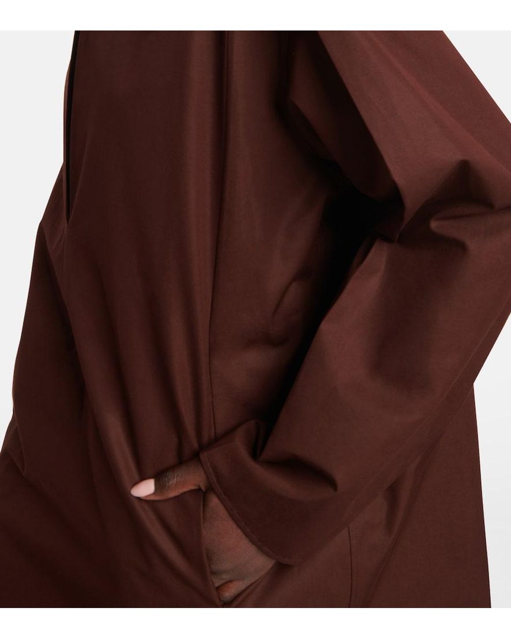 Jil Sander Brown Layered Cotton Minidress
