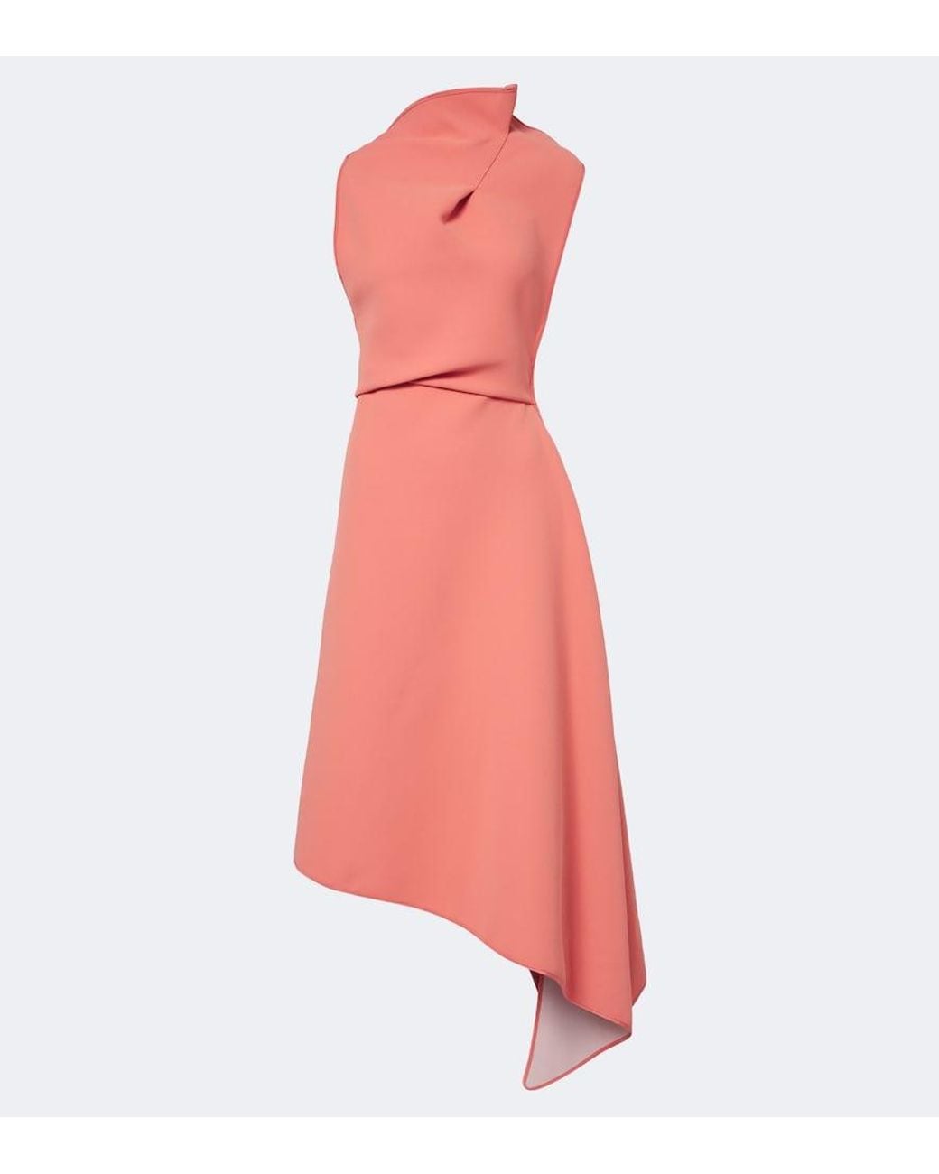 Maticevski Pink Lash Draped Asymmetric Midi Dress