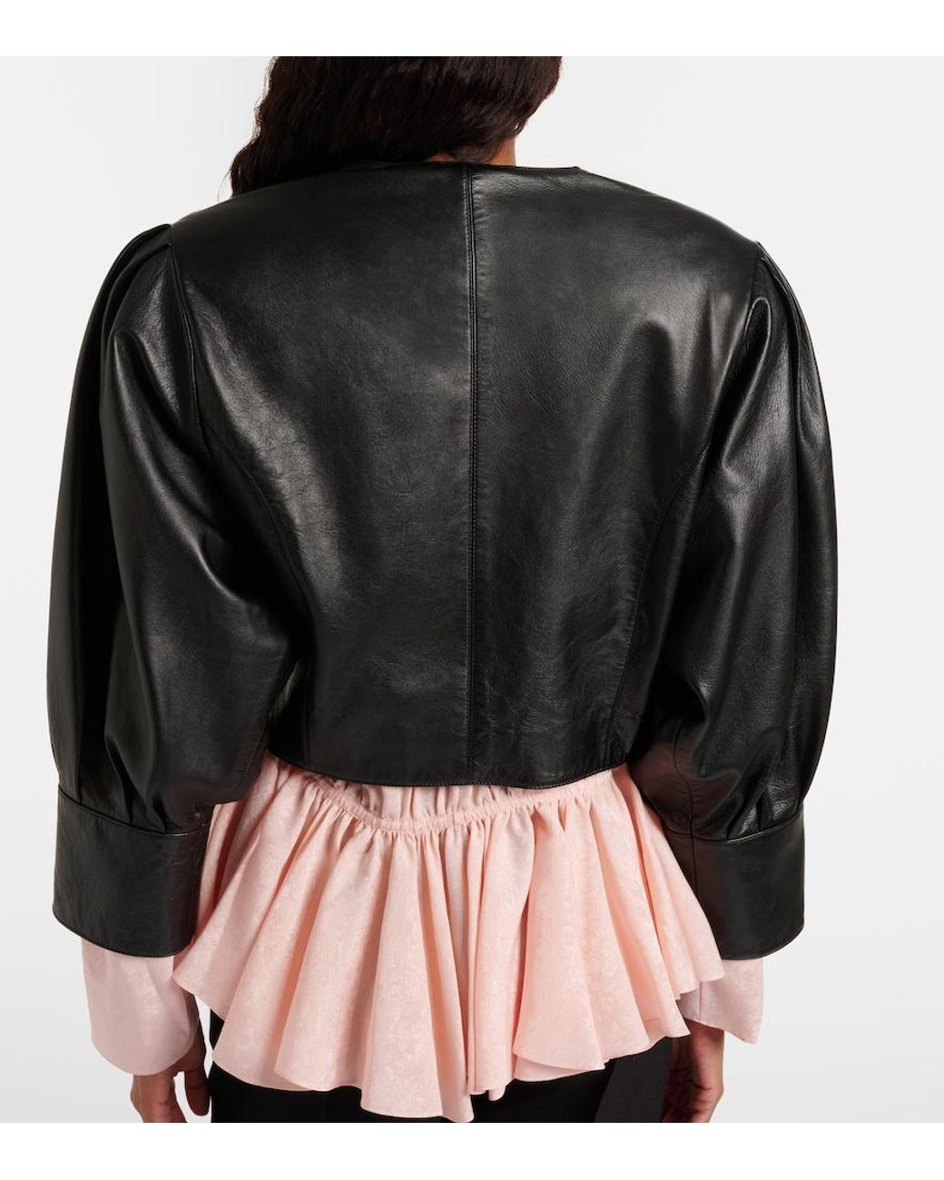 Chloé Black Cropped Leather Jacket