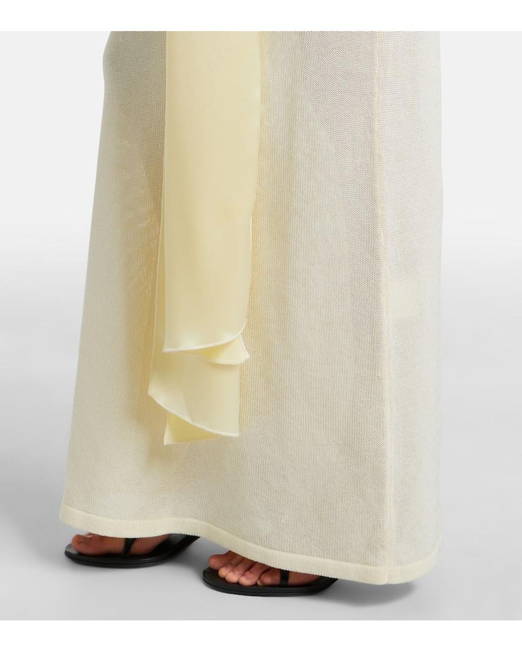 AYA MUSE White Nayra Cotton And Silk Blend Maxi Dress