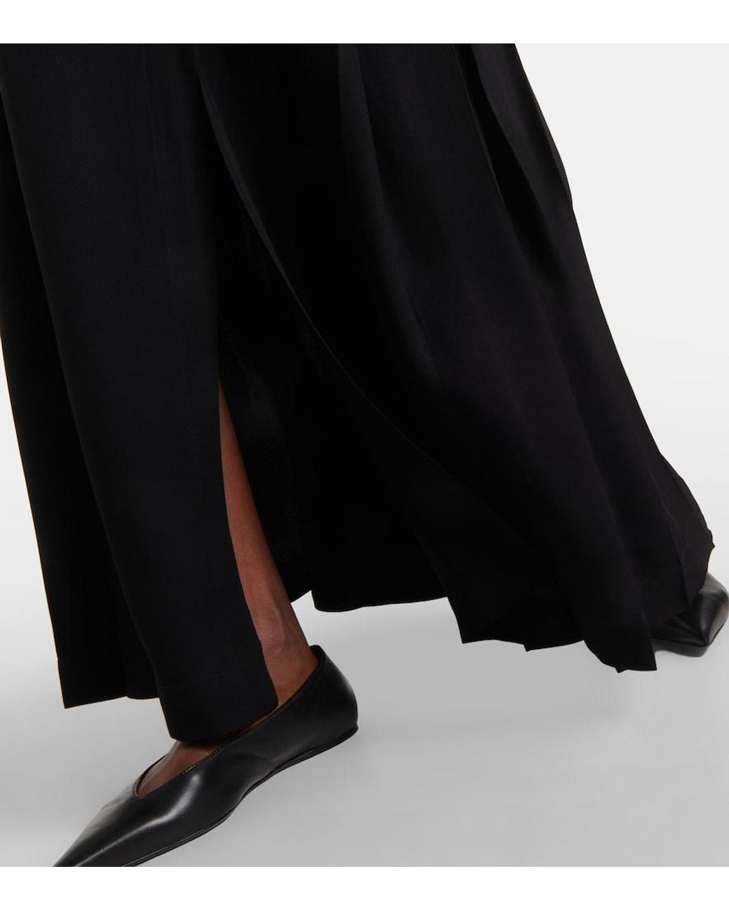 Totême Black Wrap Crepe Maxi Skirt