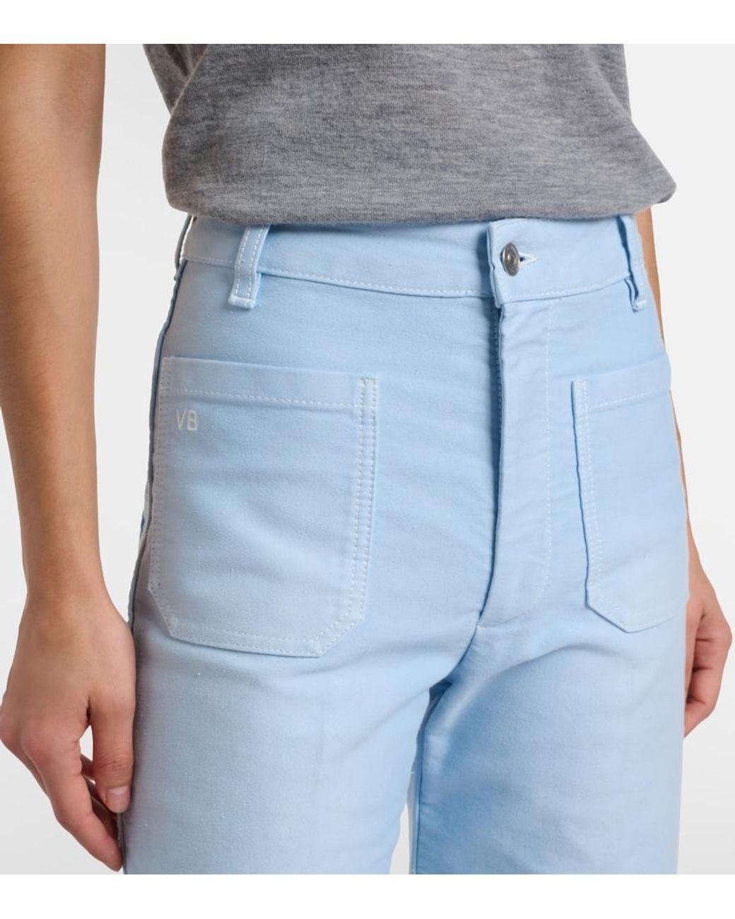 Victoria Beckham Blue Alina Wide-Leg Jeans