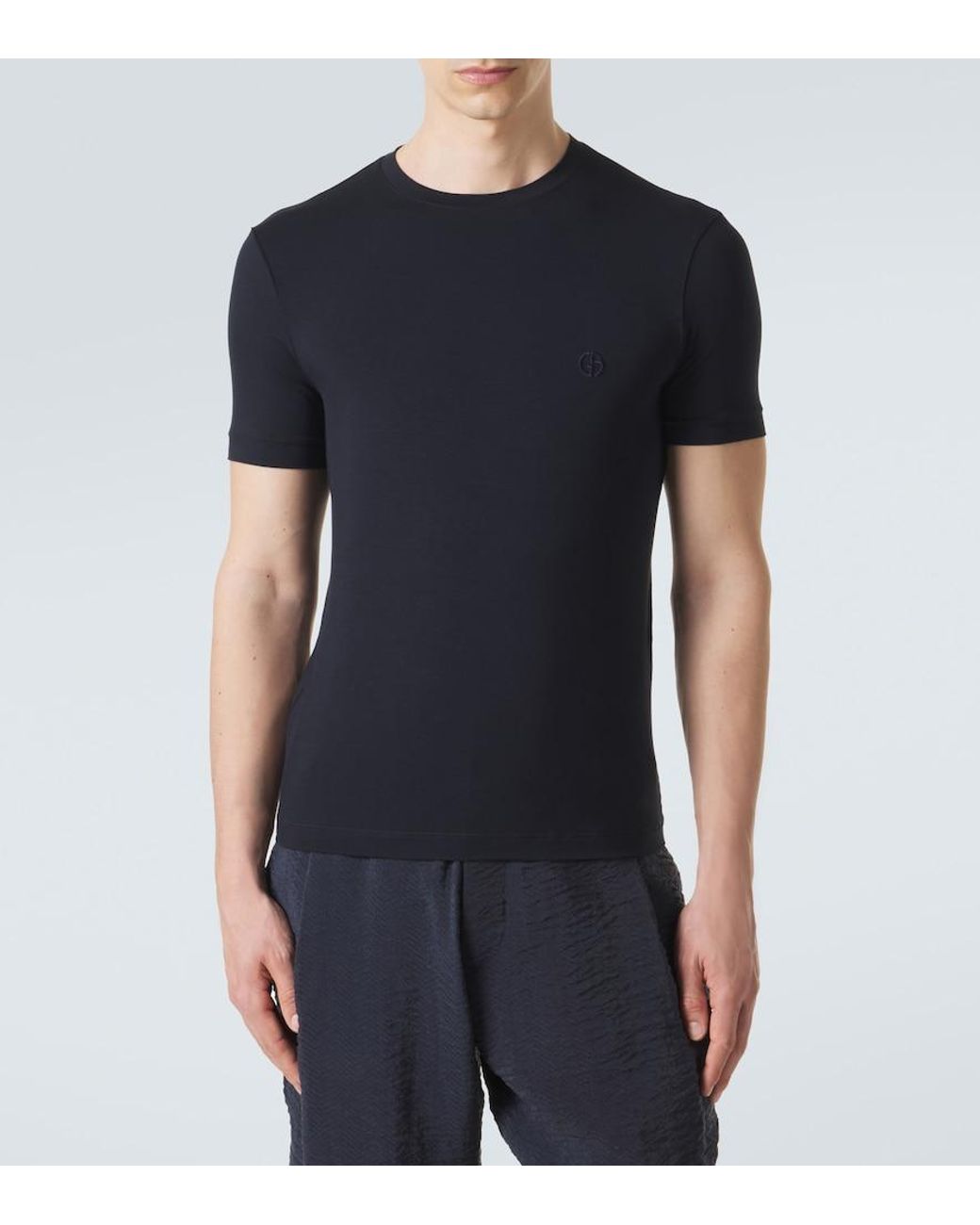 Giorgio Armani Black Jersey T-Shirt for men