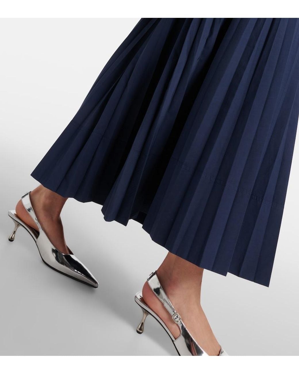 Jonathan Simkhai Blue Stephanie Plisse Cotton-Blend Gown