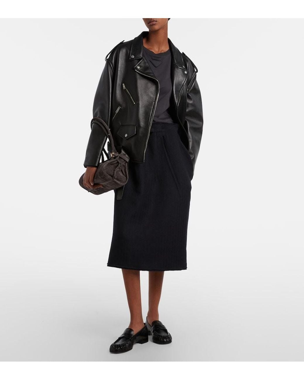 Prada Black Leather Biker Jacket