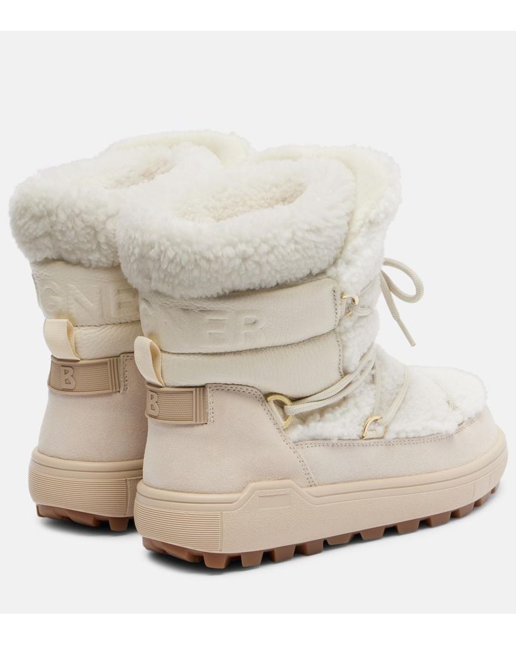 Bogner White Chamonix Snow Boots With Spikes