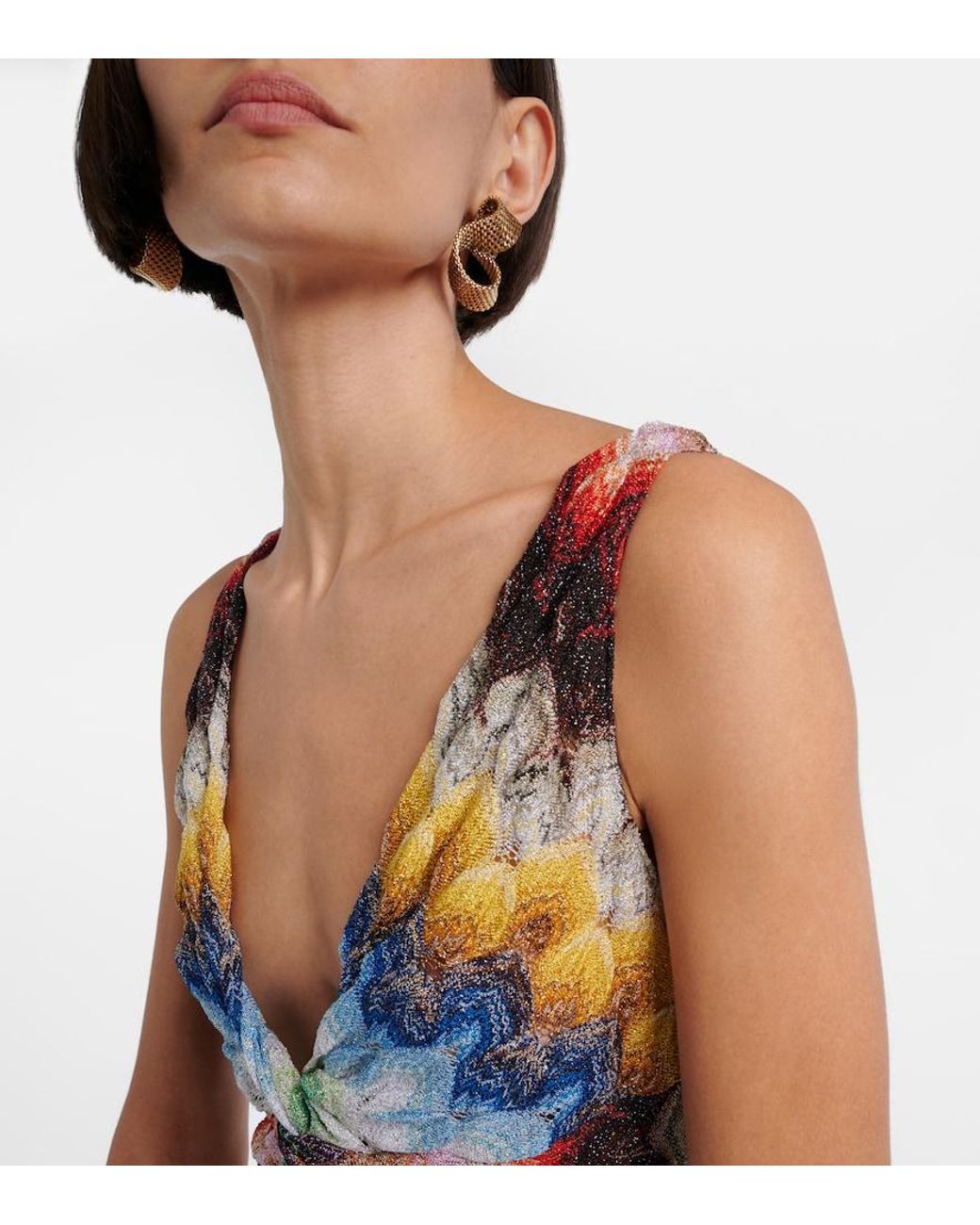 Missoni Multicolor Gathered Lame Top