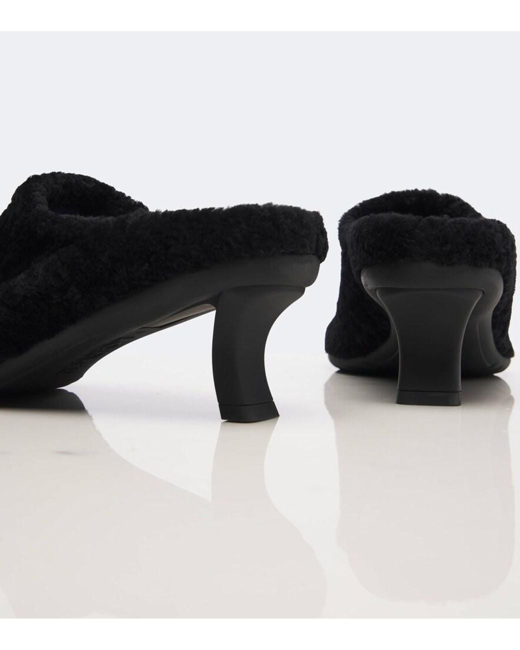 Loewe Black Dive Shearling Mules