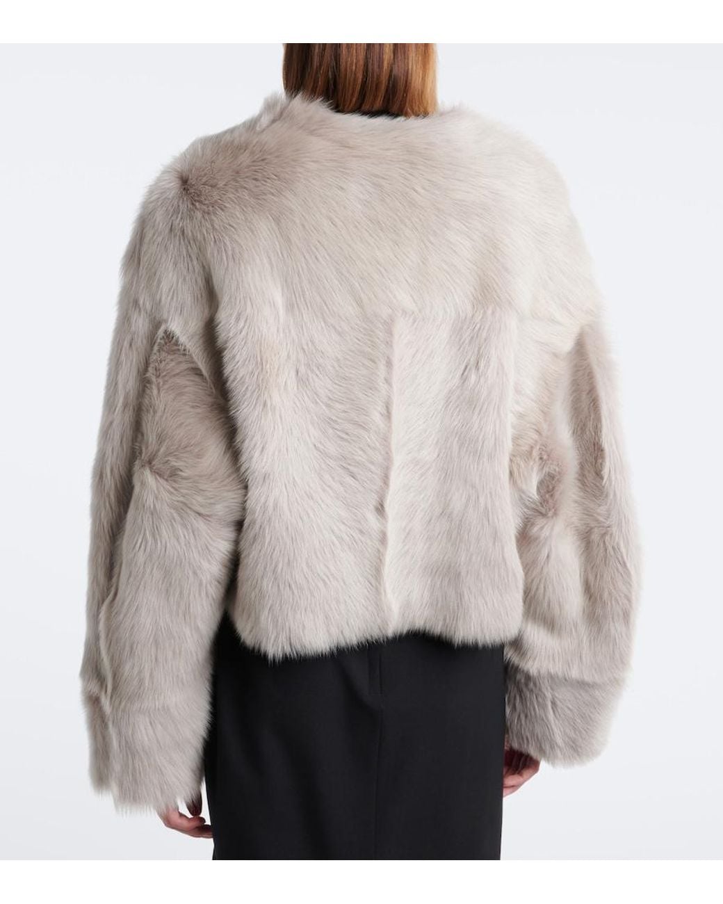 Nour Hammour Gray Dianne Shearling Jacket