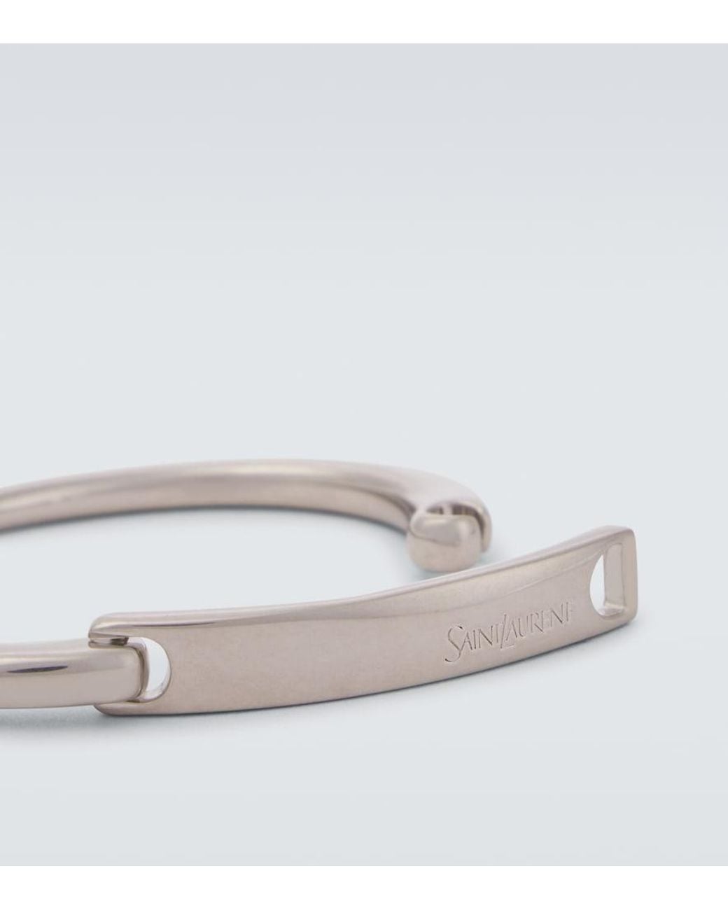 Saint Laurent White Cuff Bracelet for men