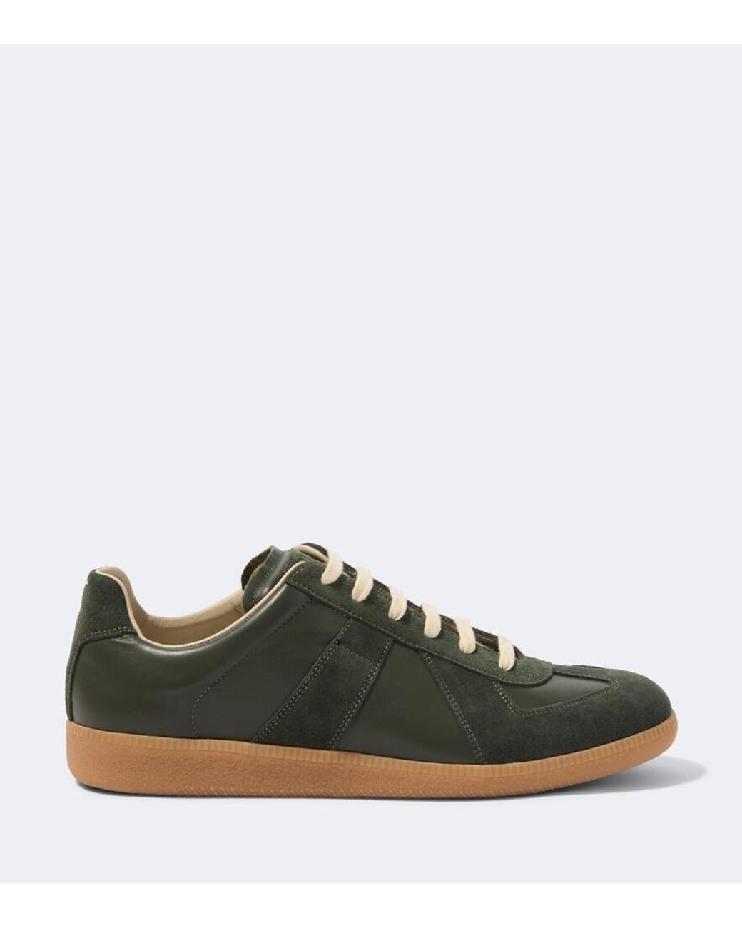 Maison Margiela Green Replica Leather And Suede Sneakers for men