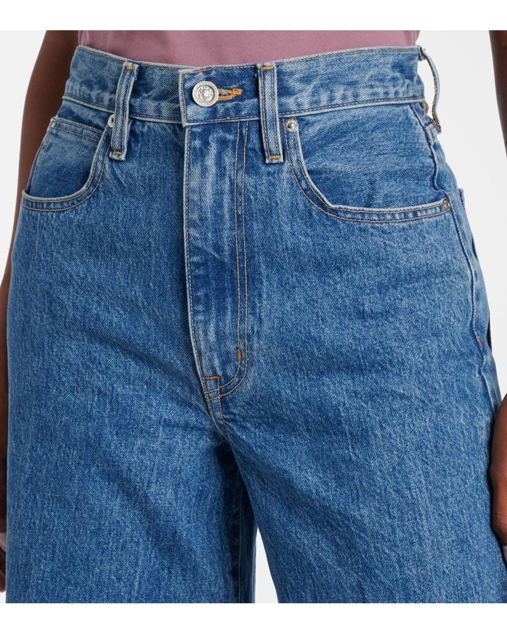 SLVRLAKE Denim Blue Eva High-Rise Wide-Leg Jeans
