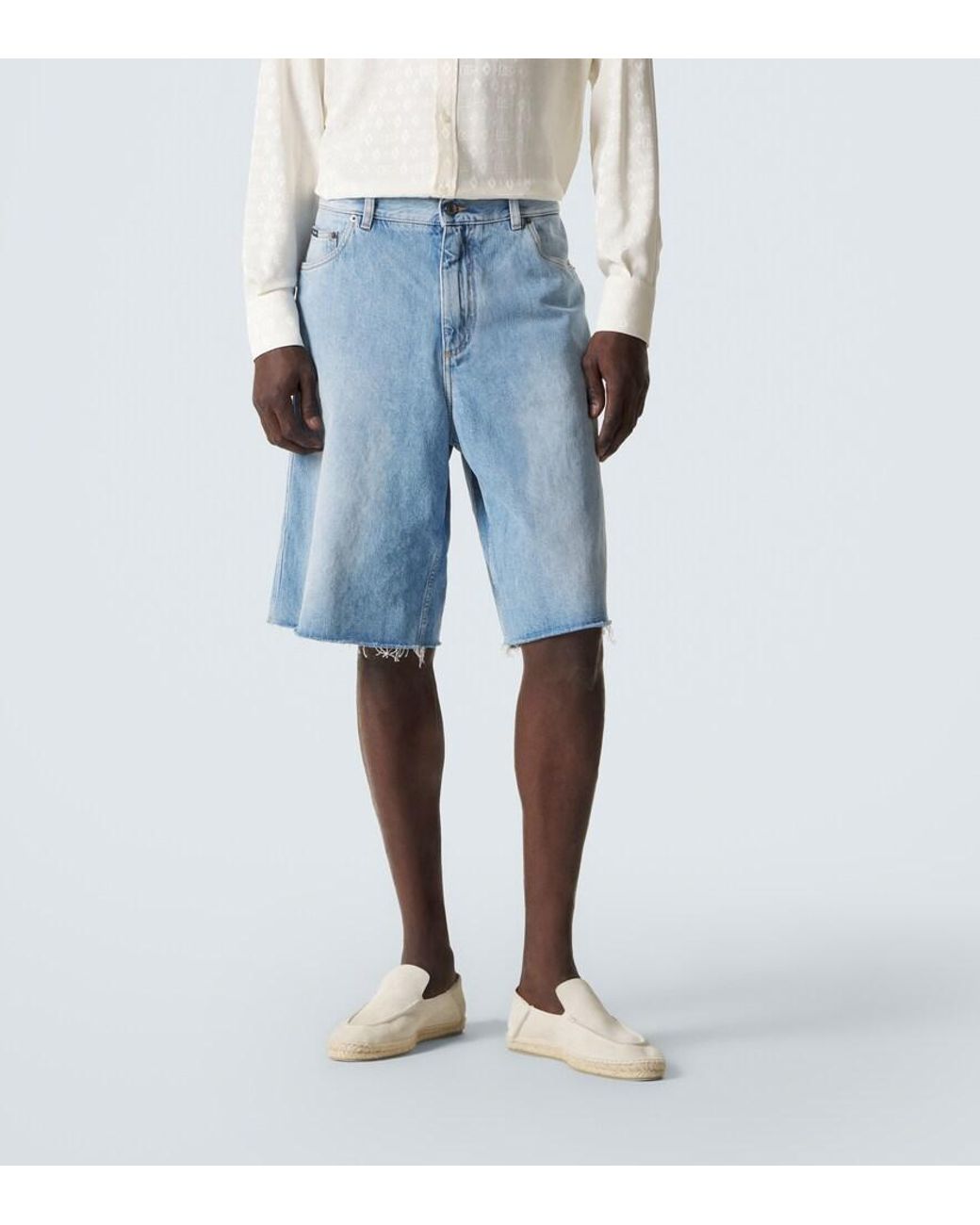 Dolce & Gabbana Blue Denim Bermuda Shorts for men