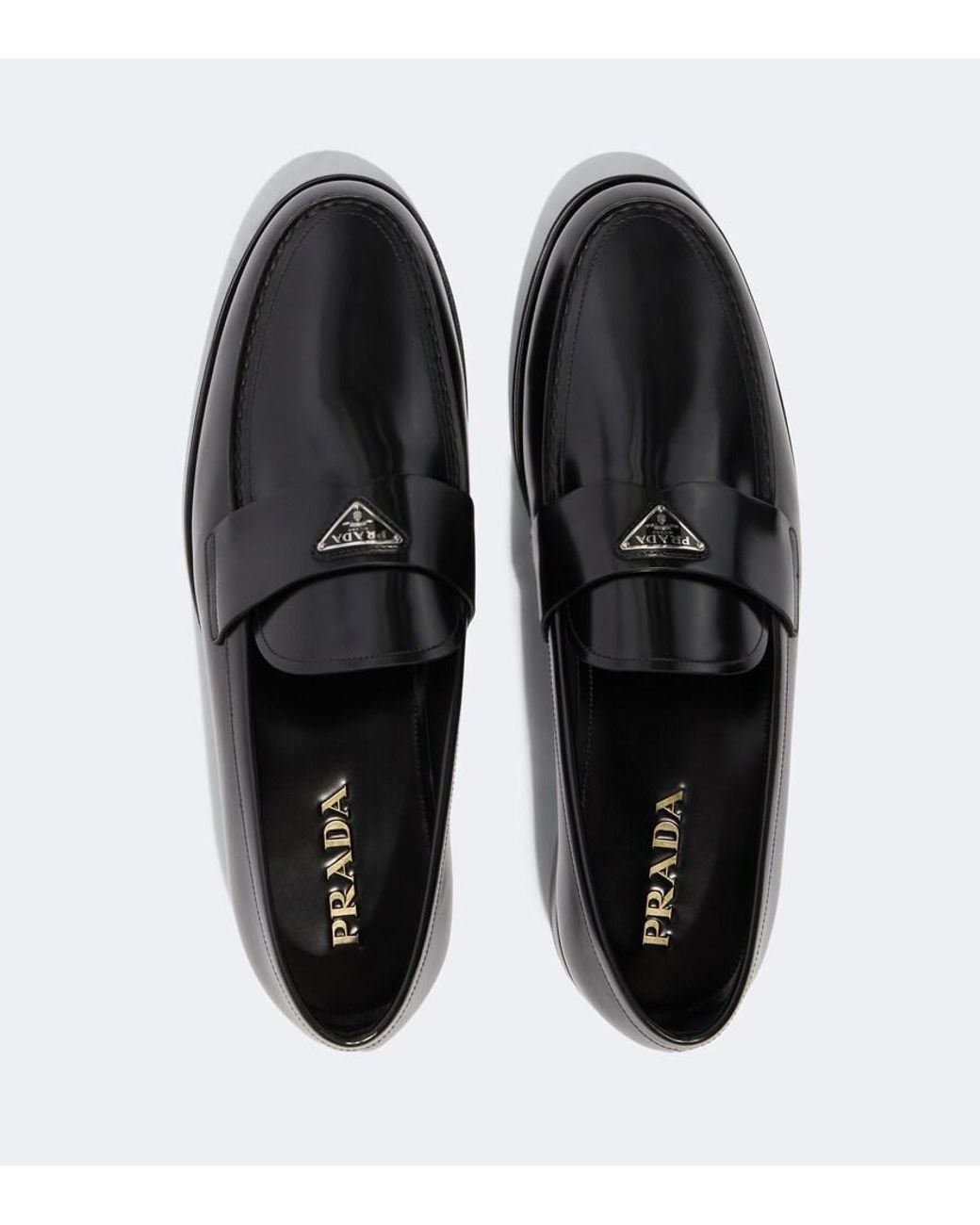 Prada Loafers Aus Leder in Black für Herren