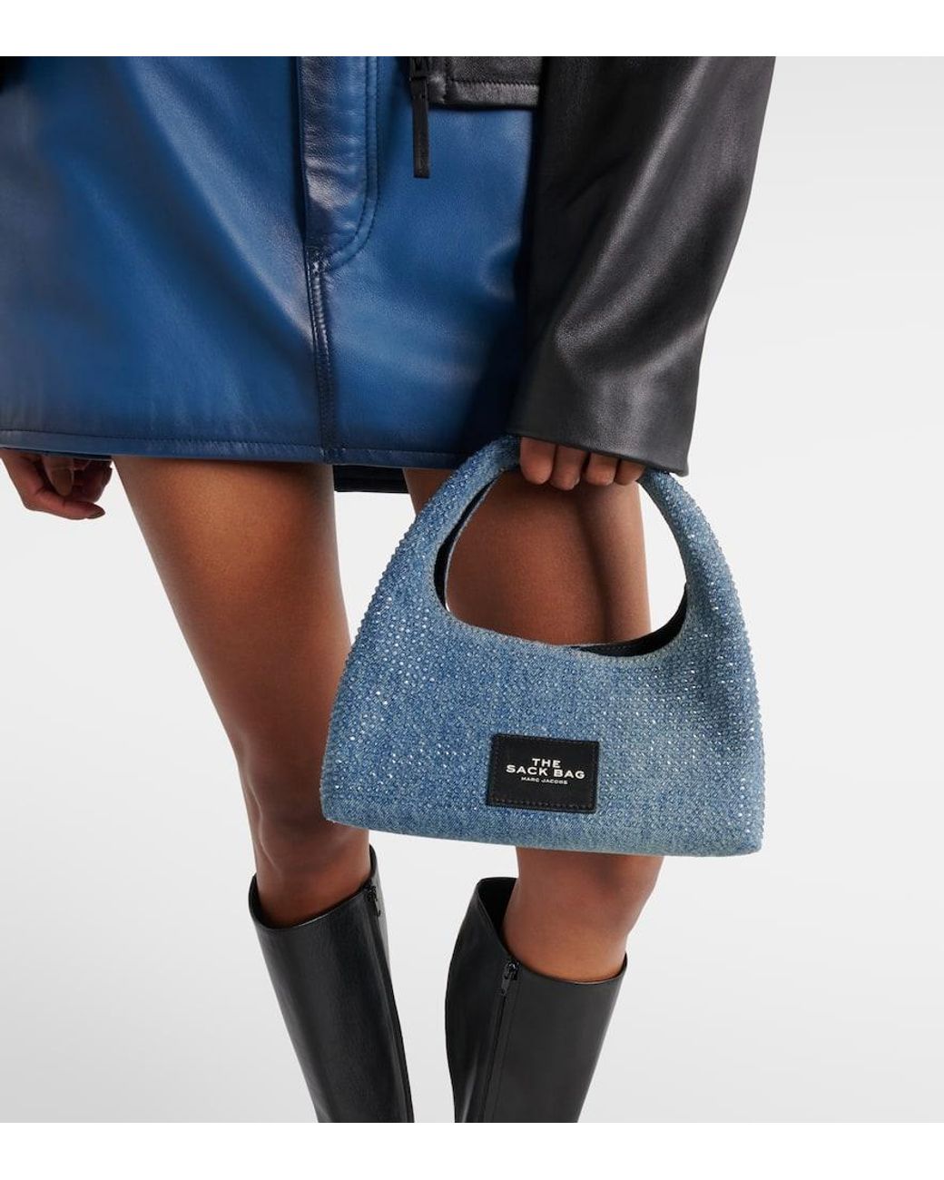 Marc Jacobs The Sack Bag Embellished Denim Tote Bag in Blue