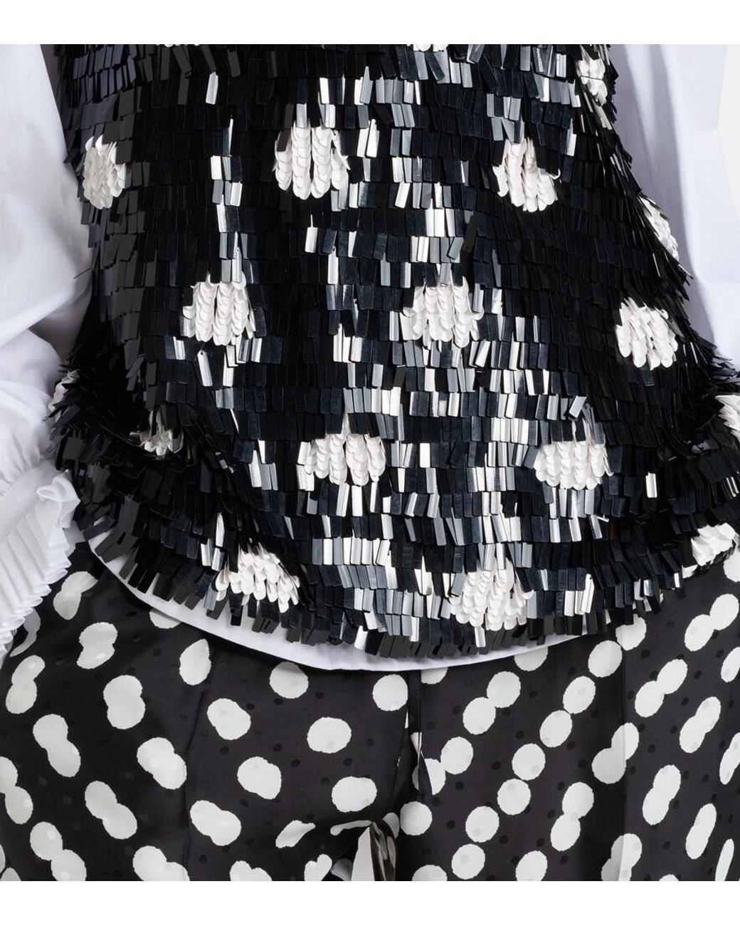 Dries Van Noten Black Cuzco Sequined Silk Top