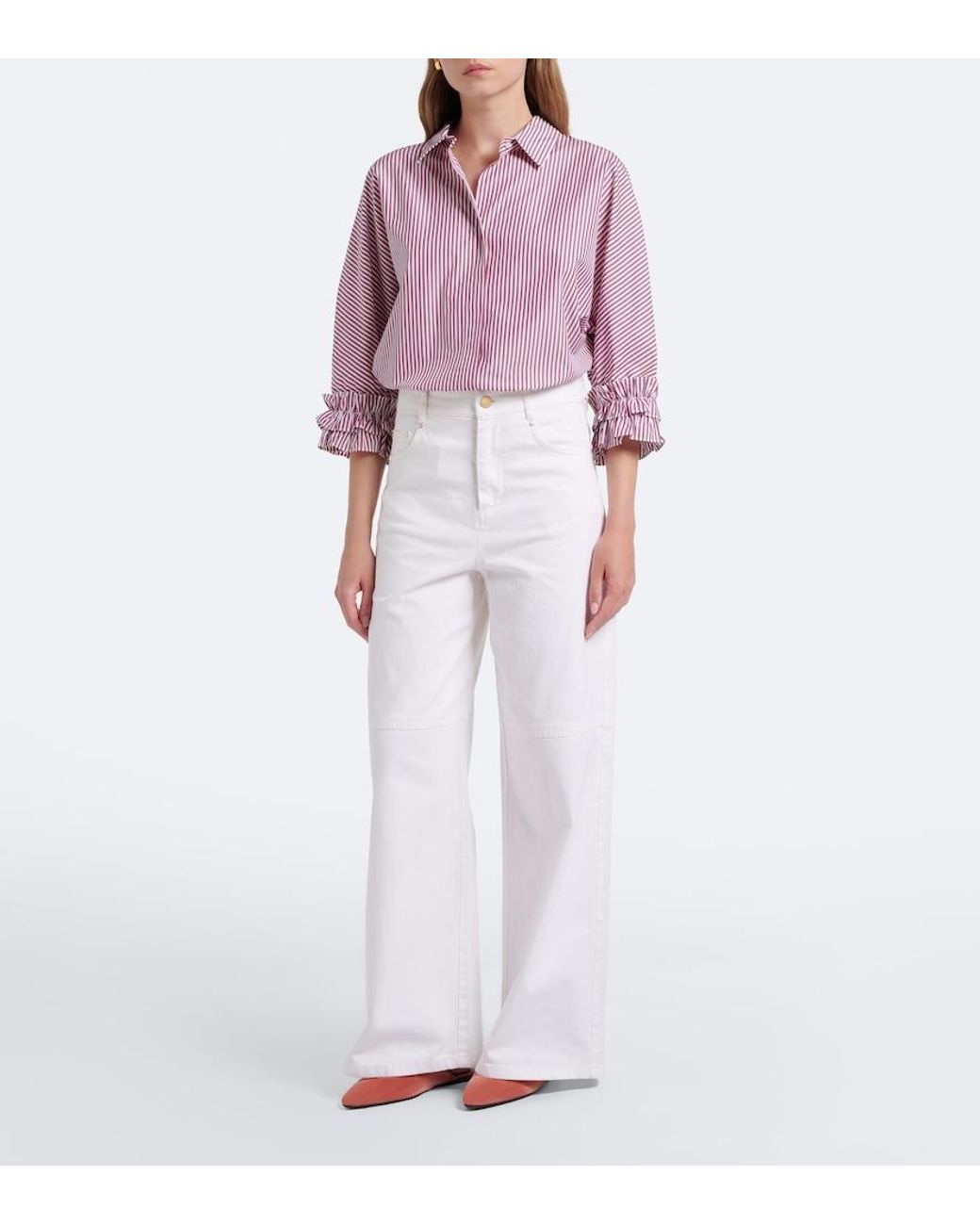 Max Mara White Wide-Leg Jeans