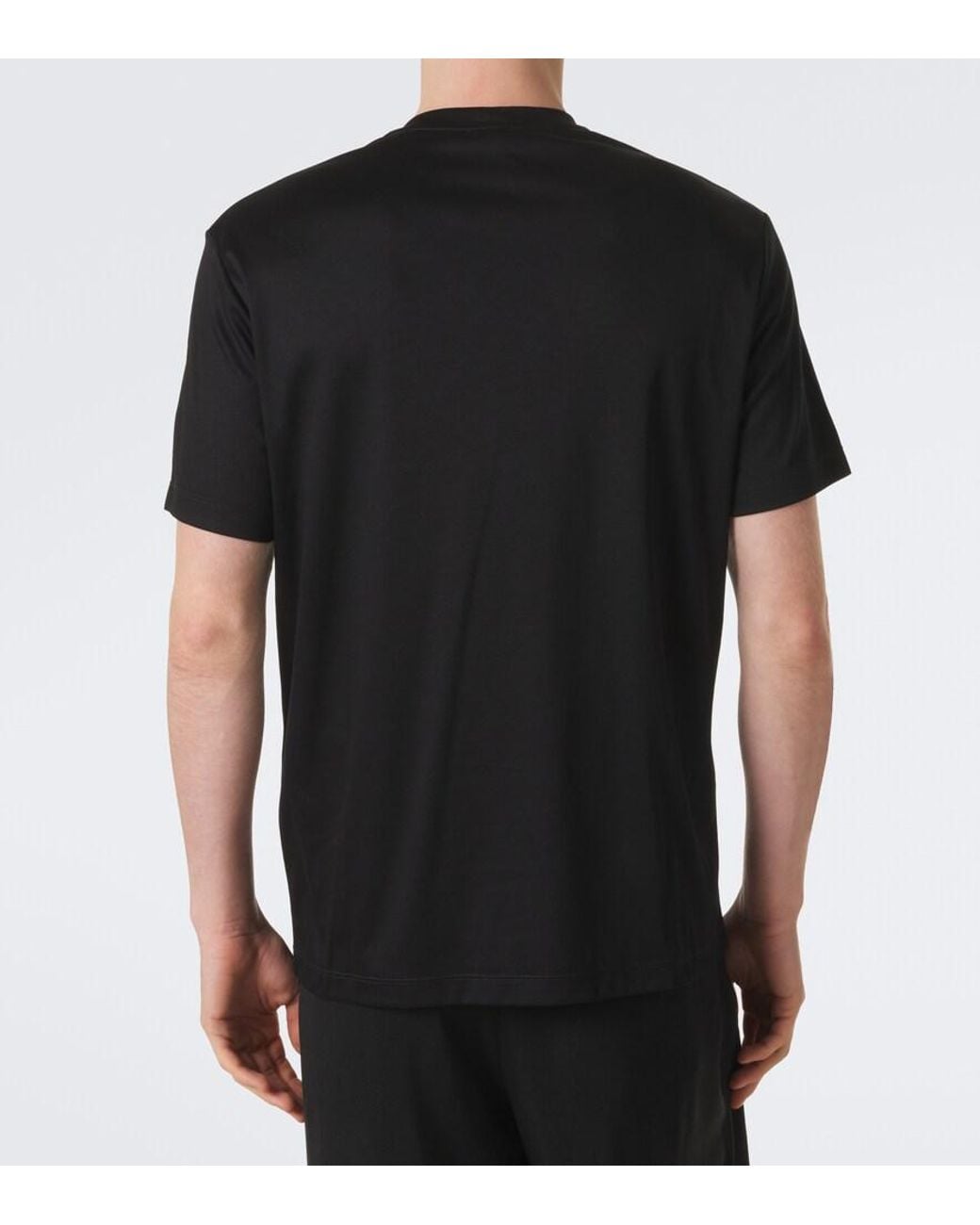 Giorgio Armani Black Cotton Jersey T-Shirt for men