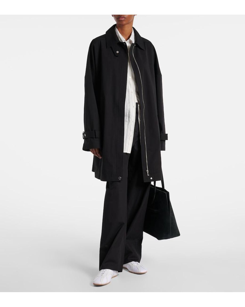 Totême White Leather-Trimmed Sneakers