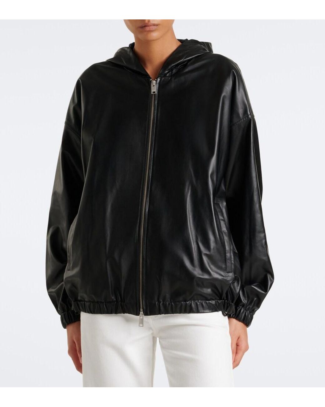 Arma Black Guisy Hooded Leather Jacket