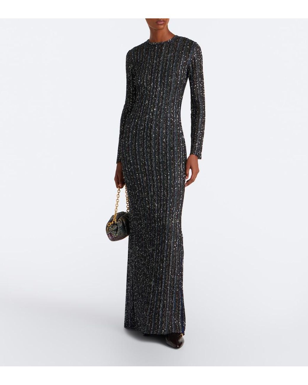 Missoni Black Sequined Knitted Gown