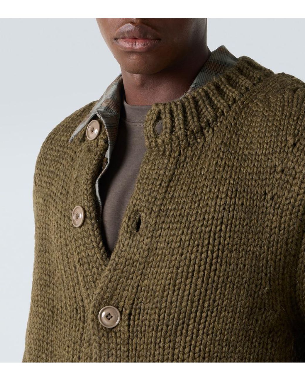 Our Legacy Green Over Wool And Alpaca Cardigan for men