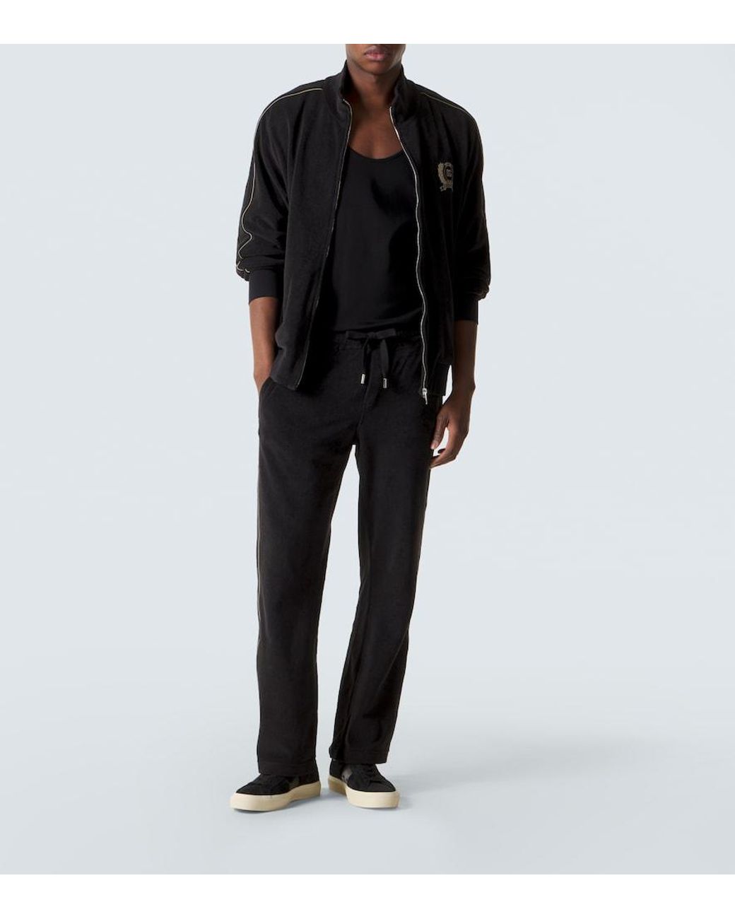 Dolce & Gabbana Black Cotton-Blend Sweatpants for men