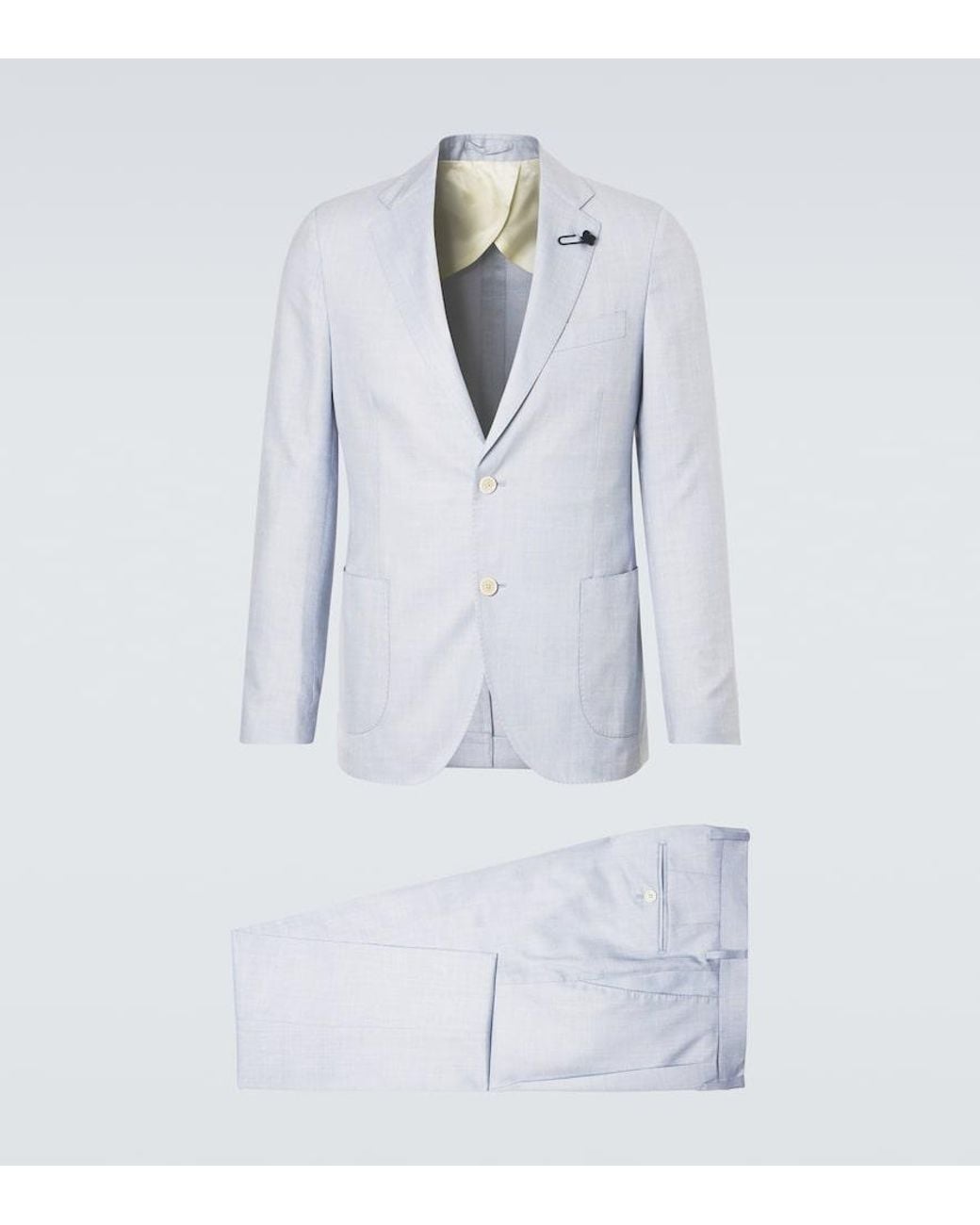 Lardini Blue Wool, Silk And Linen Suit for men