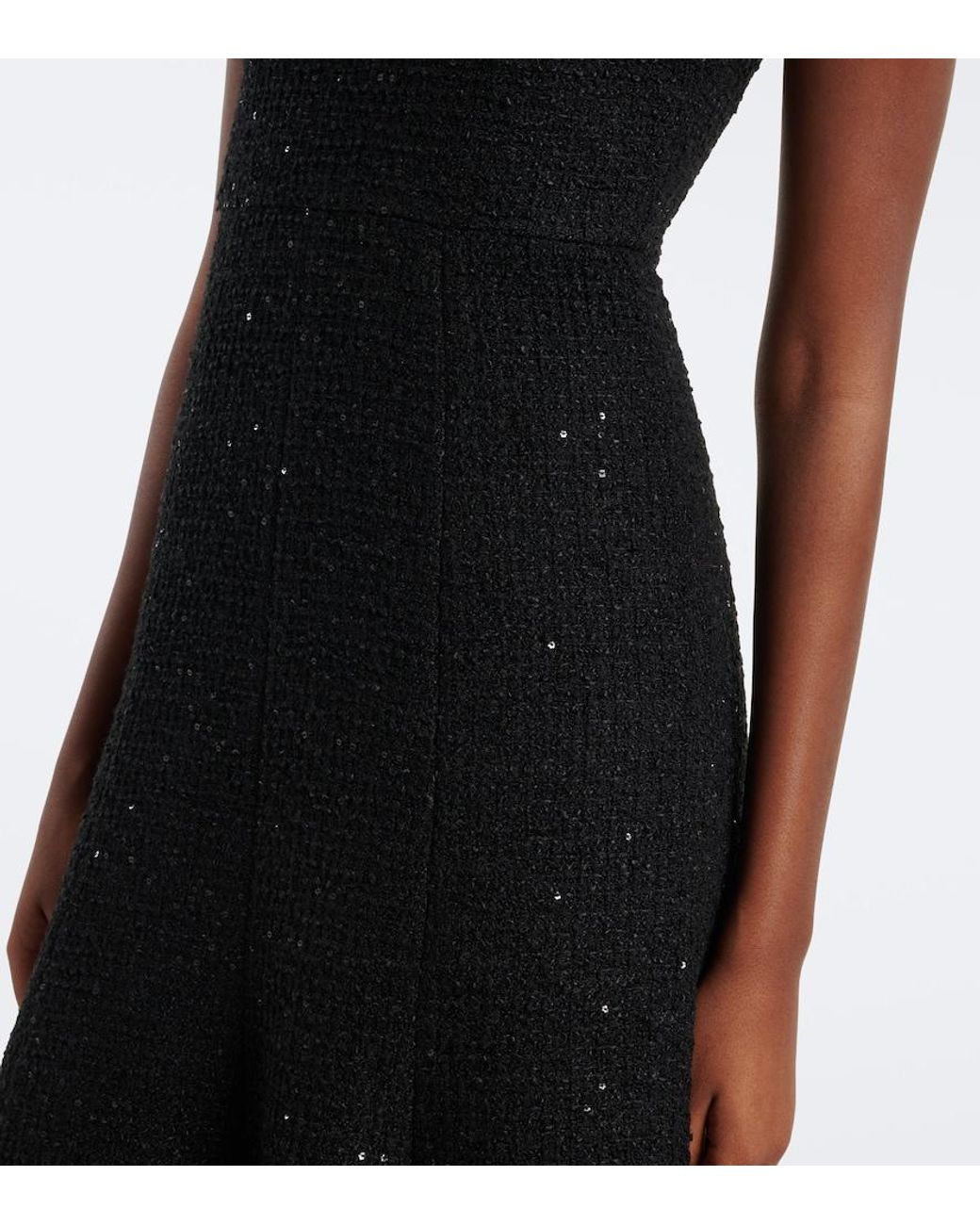 Roland Mouret Black Embellished Boucle Cocktail Dress