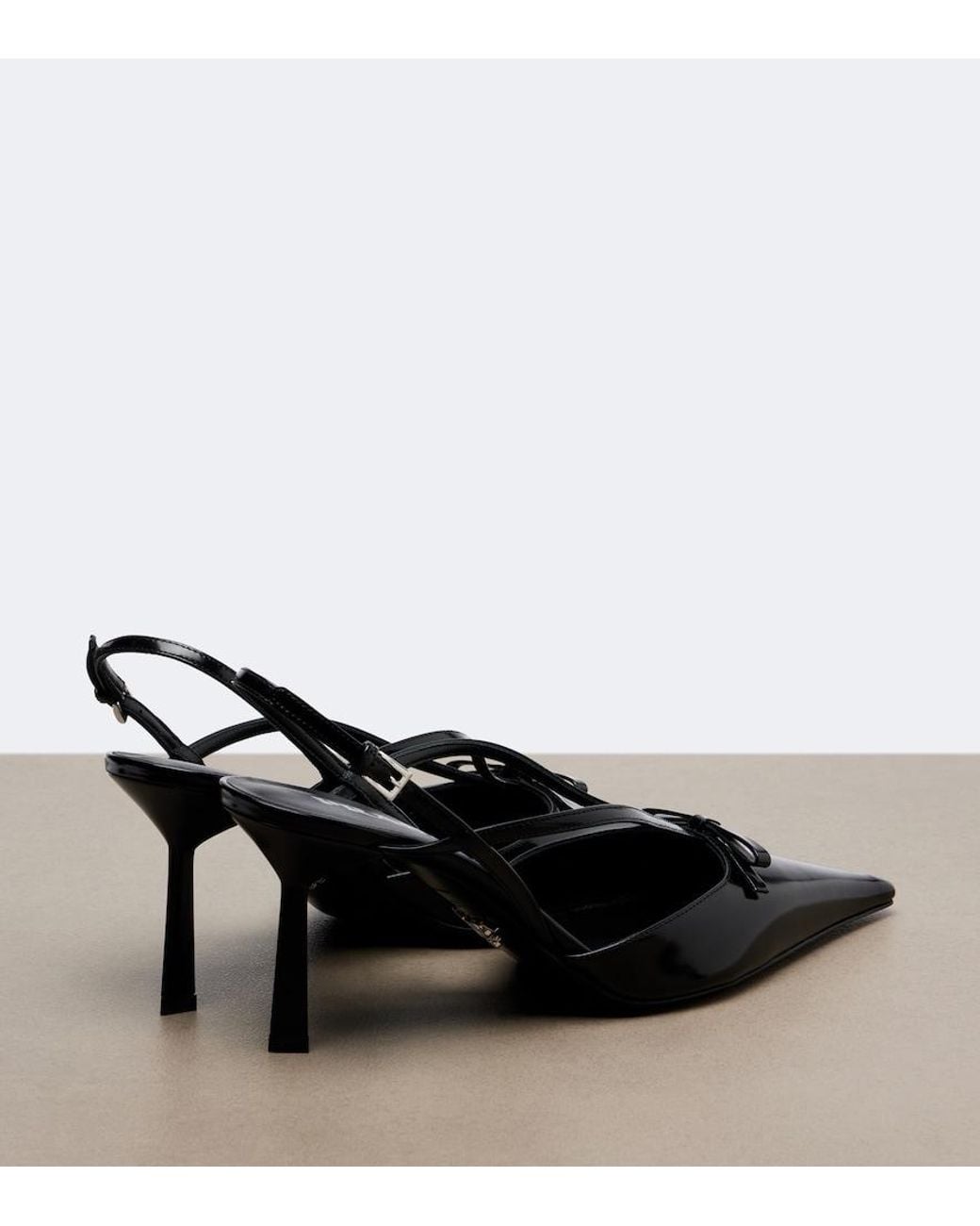 Prada Black Leather Slingback Pumps