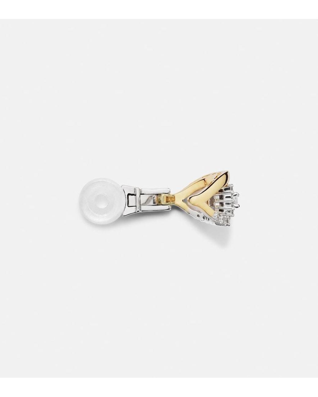 YEPREM White Whisper Ear 18Kt Single Ear Cuff With Diamonds