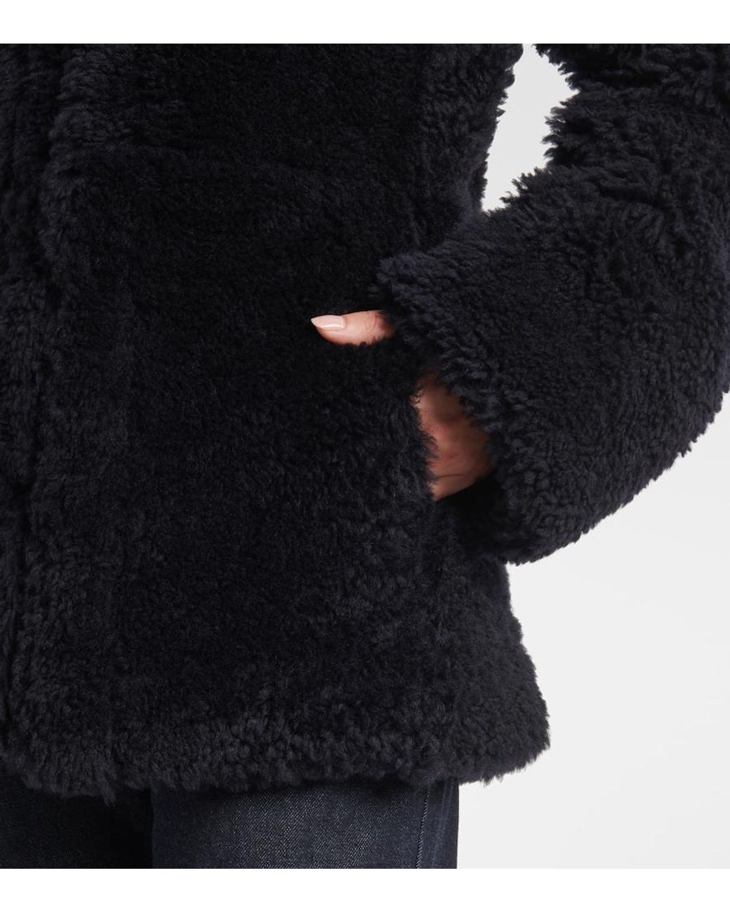 Totême Black Shearling Leather Jacket