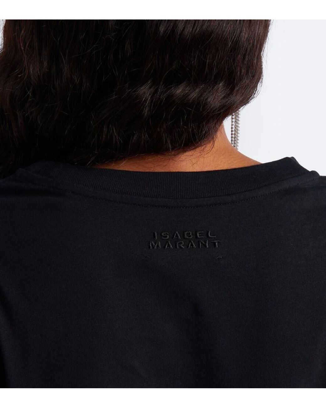 Isabel Marant Black Maeliss Puff-Sleeve Cotton Top