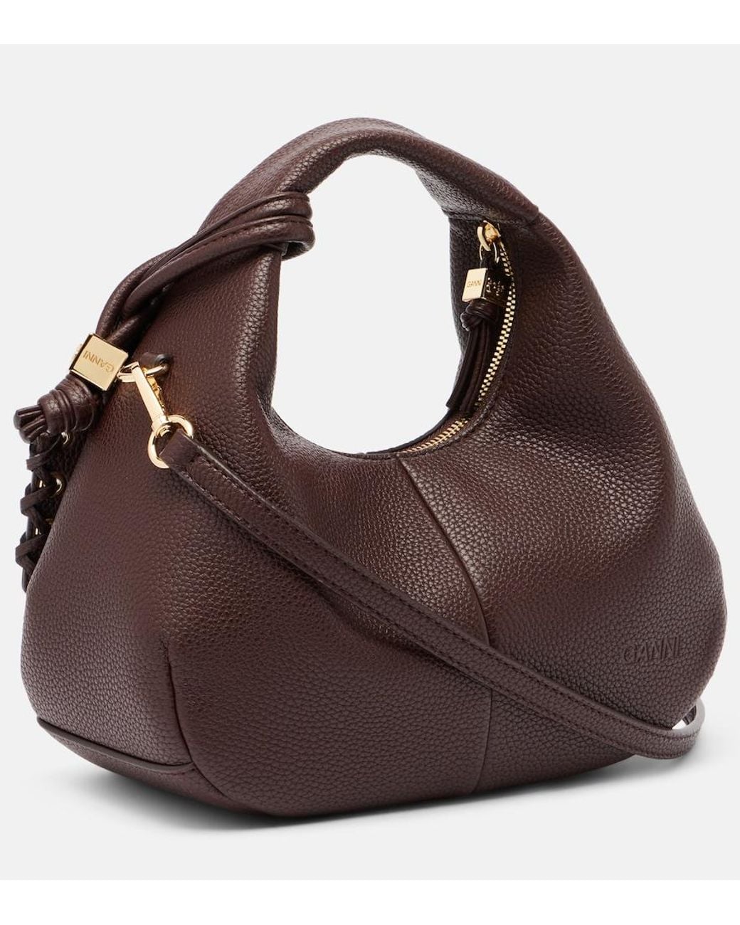 Ganni Brown Mini Tote Bag