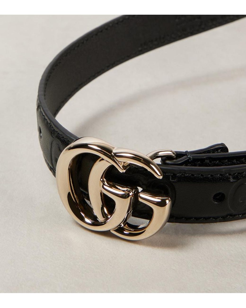 Gucci Black Gg Marmont Leather Belt