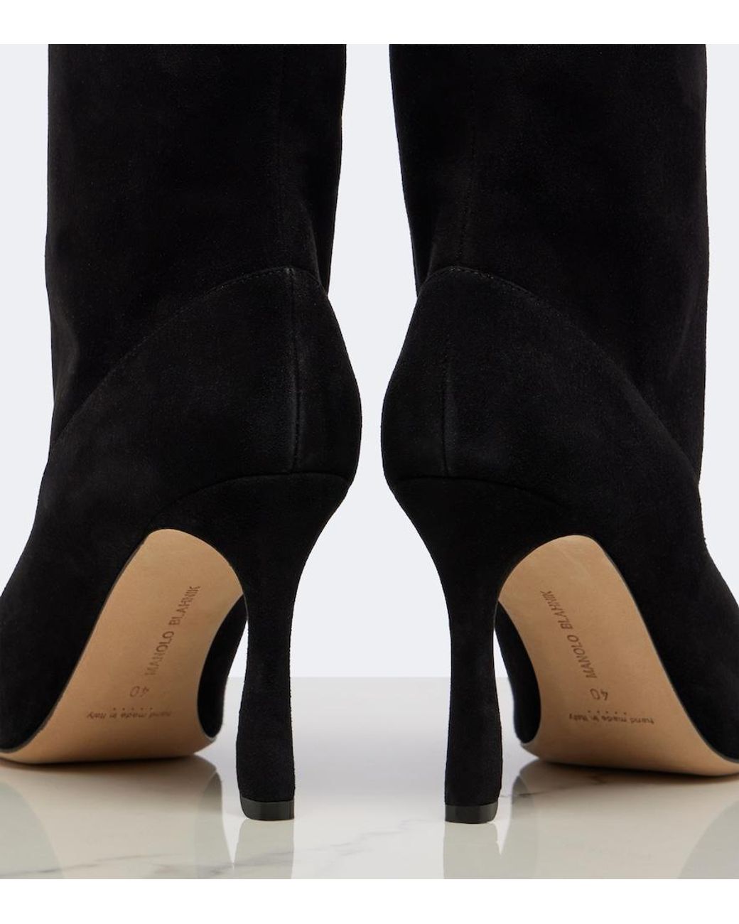 Manolo Blahnik Black Gostatu Suede Ankle Boots