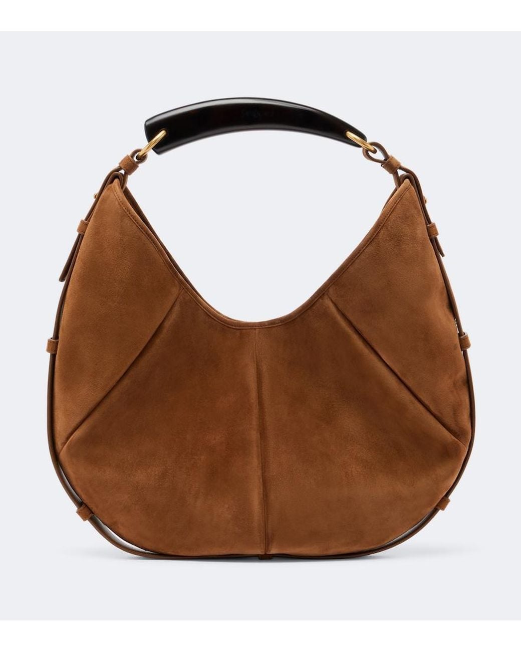 Saint Laurent Brown Mombasa Medium Suede Shoulder Bag