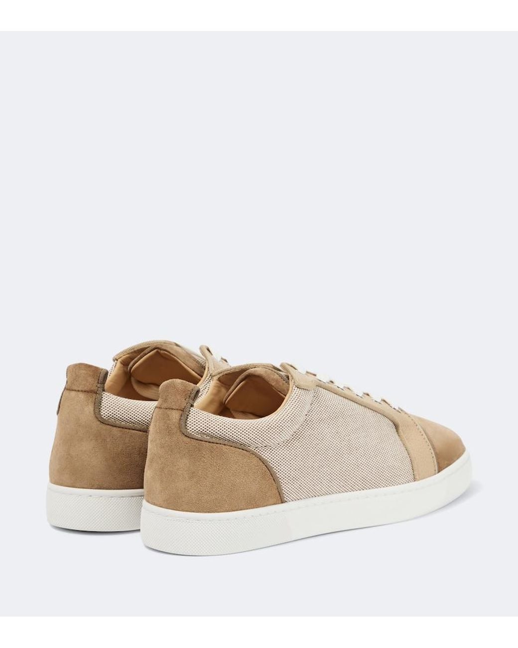 Christian Louboutin Brown Louis Junior Orlato Suede And Cotton Low-top Trainers for men