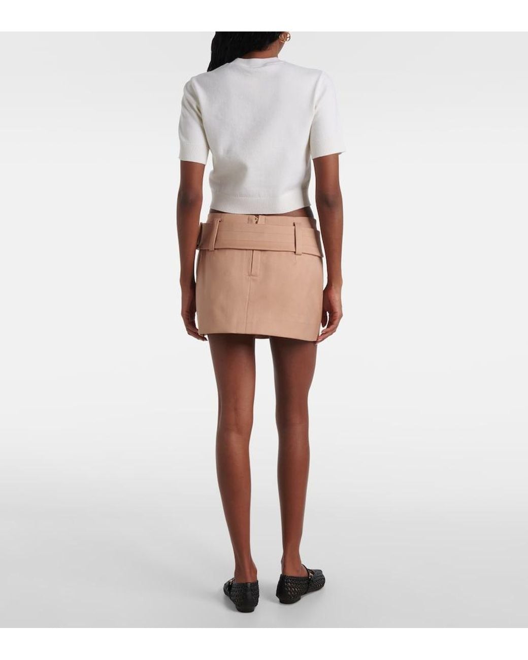 Patou White Logo Jacquard Wool-Blend Crop Top