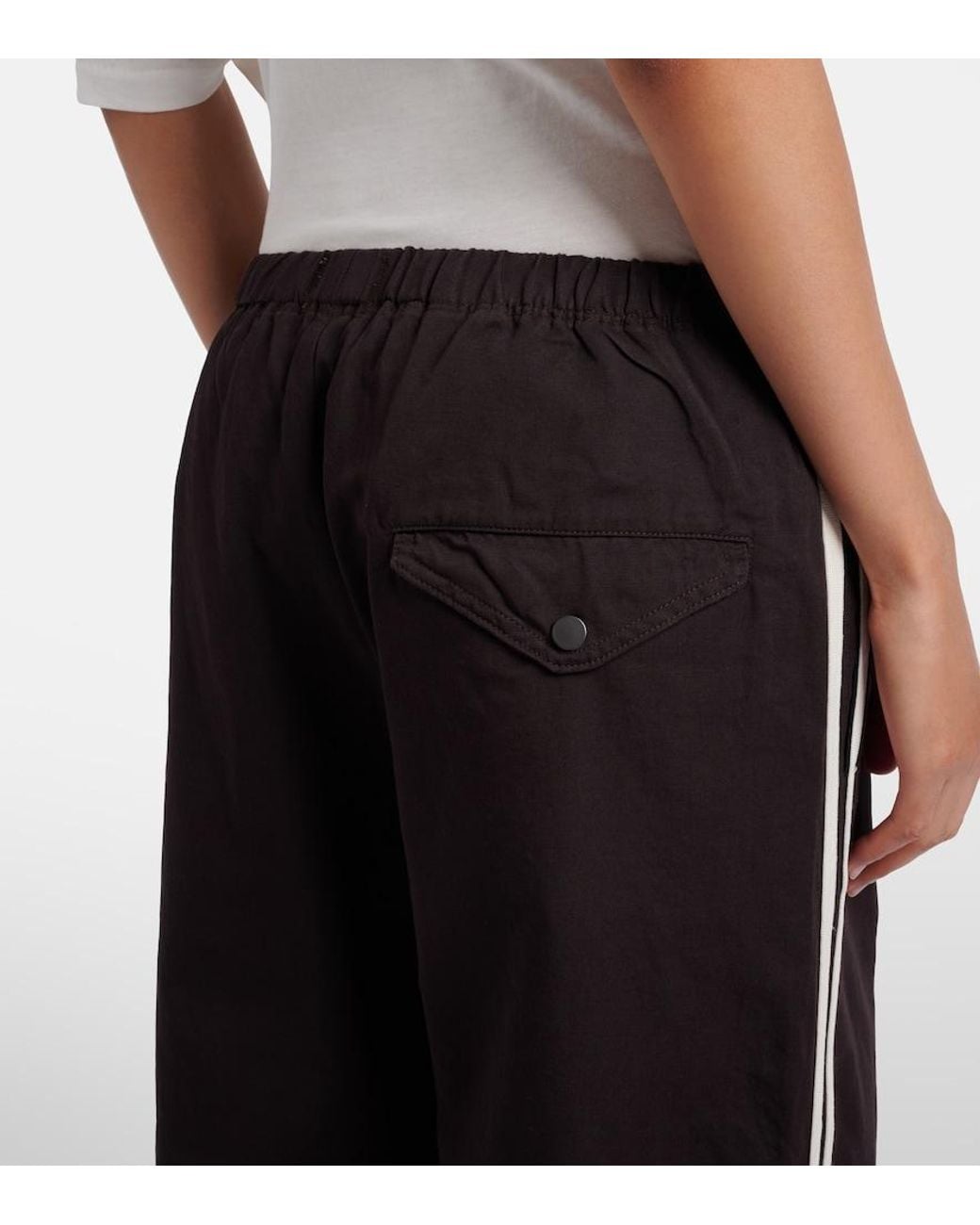 Citizens of Humanity Black Aurora Cotton-Blend Wide-Leg Track Pants