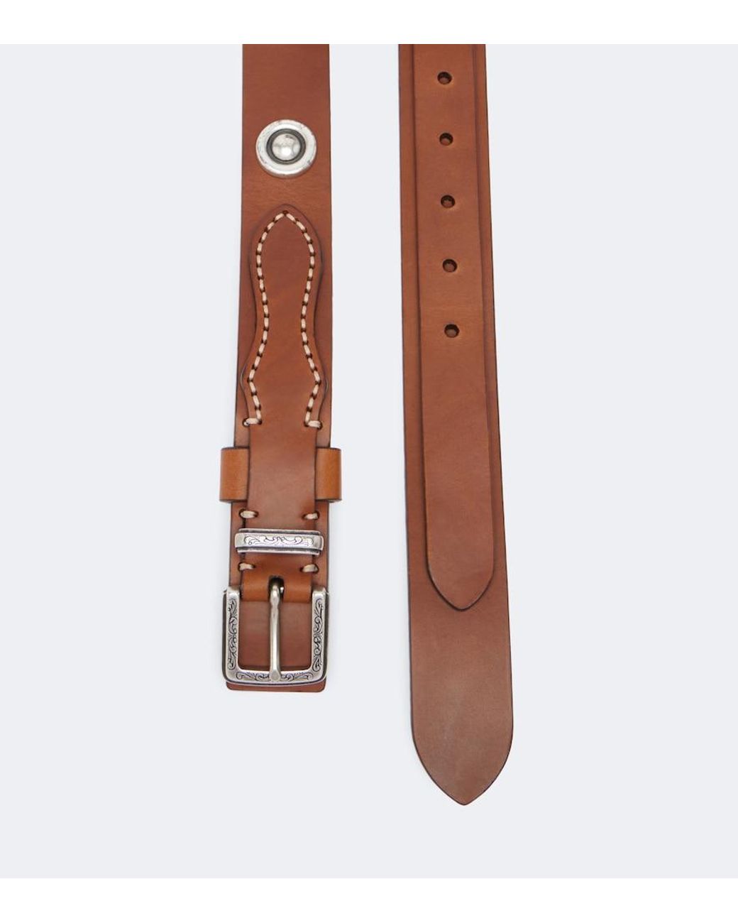 Etro Brown Studded Leather Belt