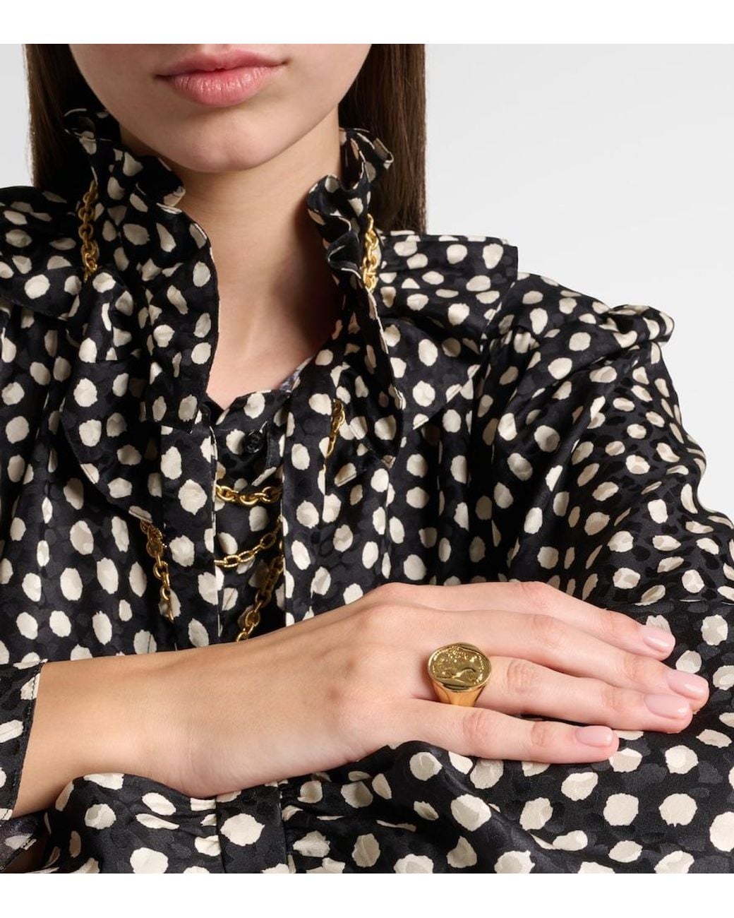 Chloé Metallic Oversized Ring